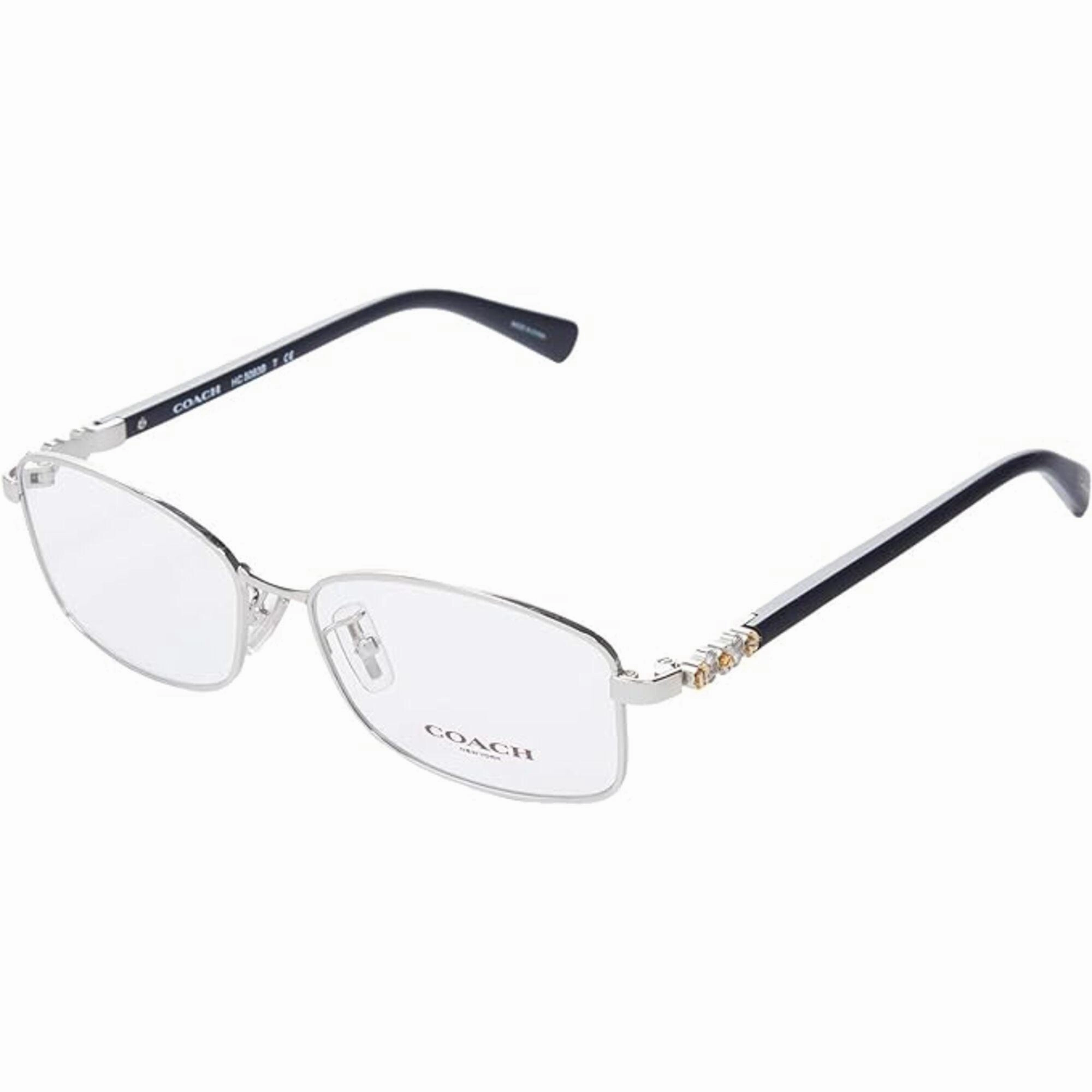 Coach Women's Eyeglasses - Silver/Black Metal Rectangular Frame | COACH 0HC5083B 9015