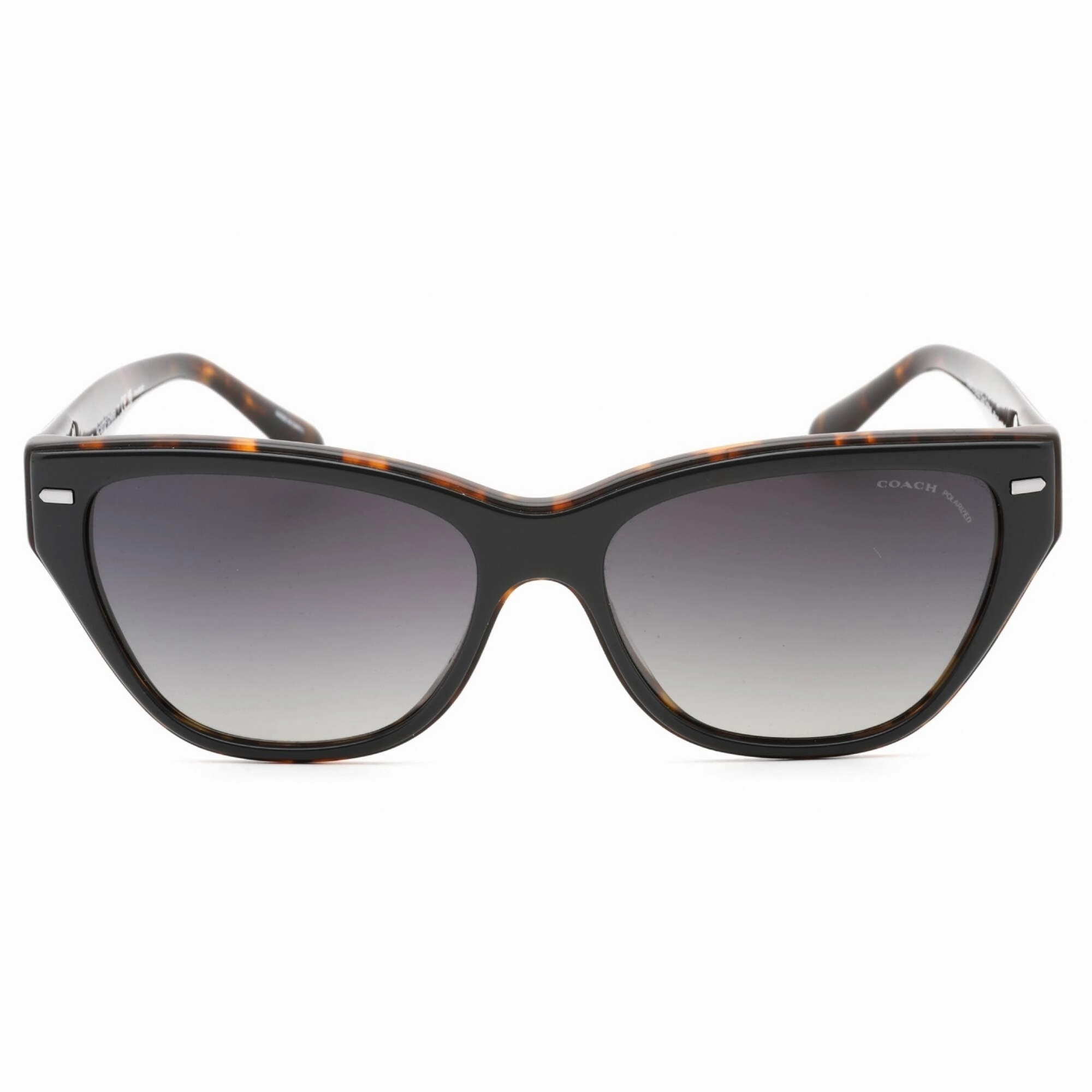 Coach Women's Sunglasses - Black On Tortoise Plastic Cat Eye Frame | 0HC8370F 5764T3