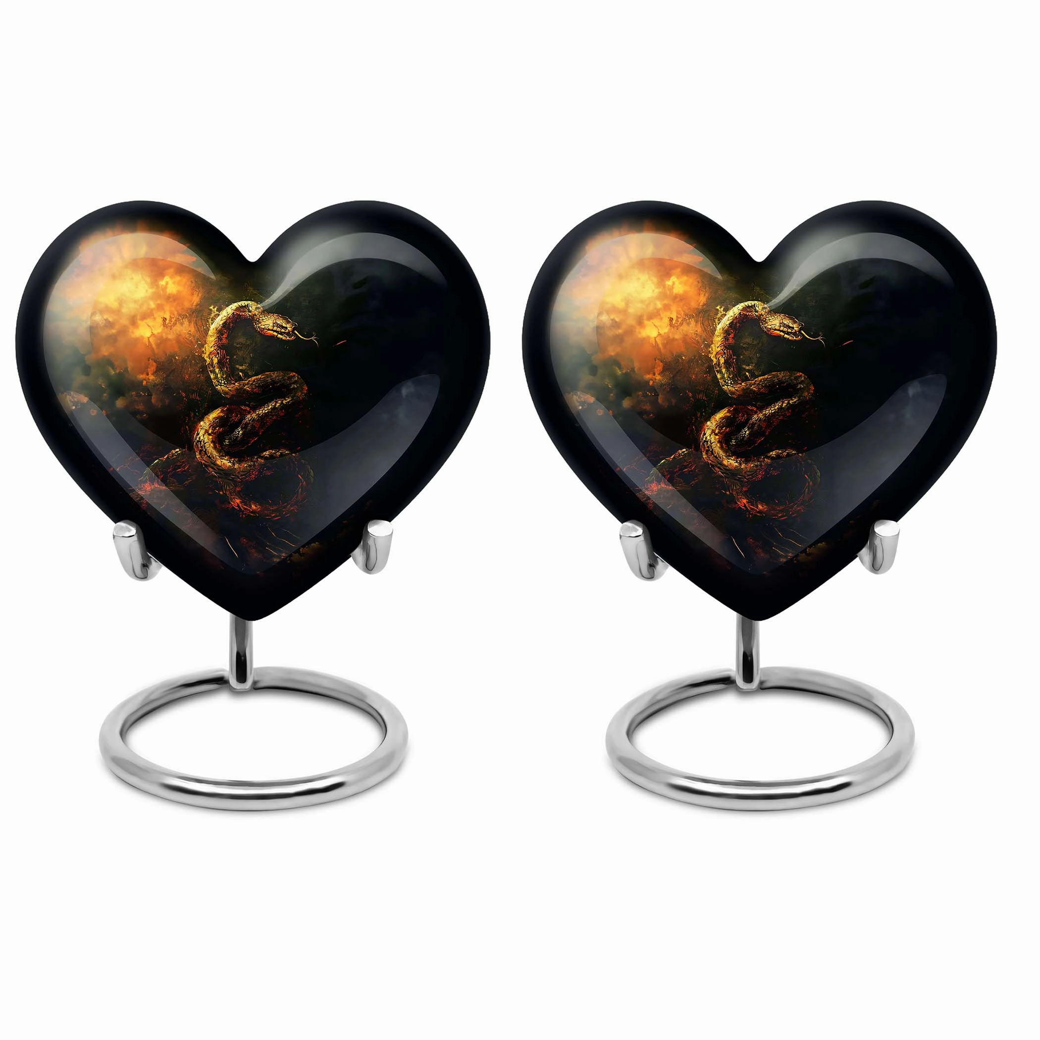 Commemorative Expanse Snake Urn, Reflective Memorial Urn