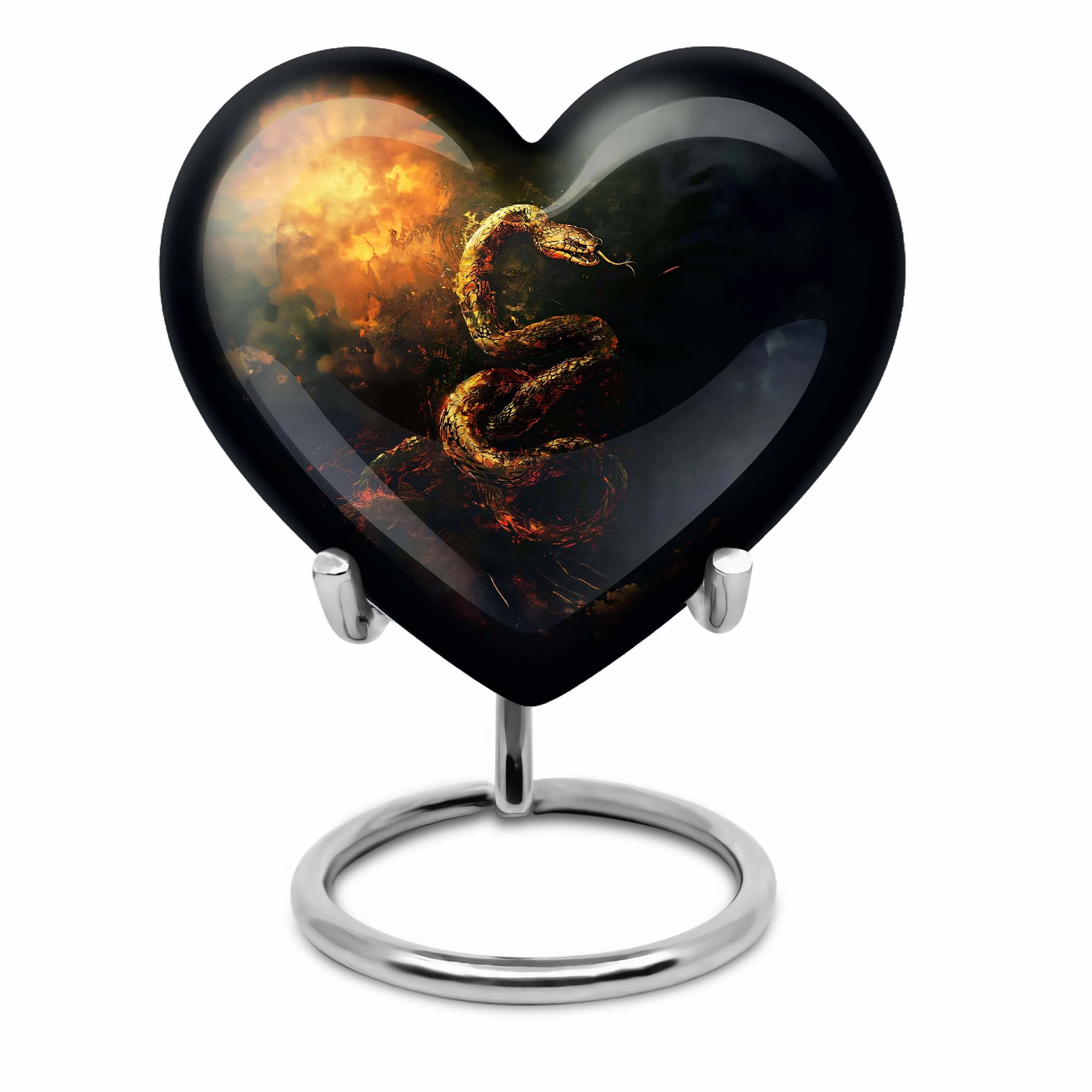 Commemorative Expanse Snake Urn, Reflective Memorial Urn