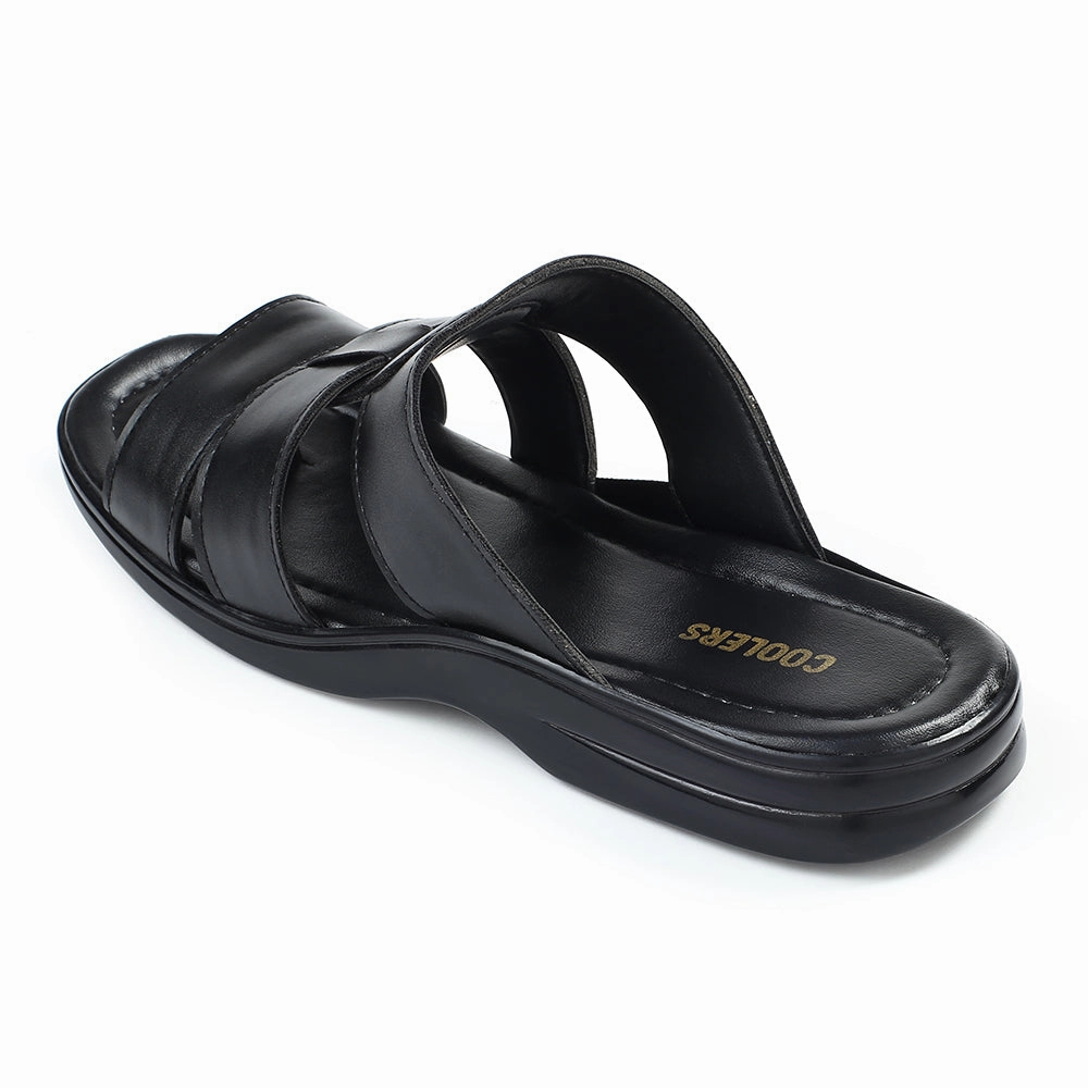 Coolers Black Casual Slipper For Men COOL99-628 By Liberty