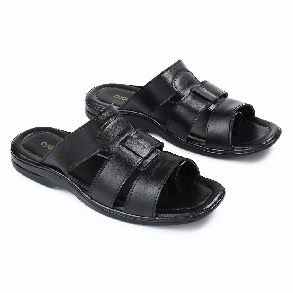 Coolers Black Casual Slipper For Men COOL99-628 By Liberty