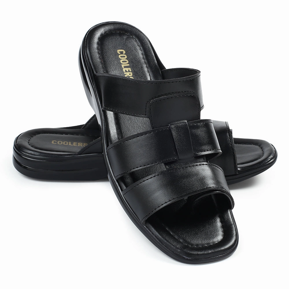 Coolers Black Casual Slipper For Men COOL99-628 By Liberty