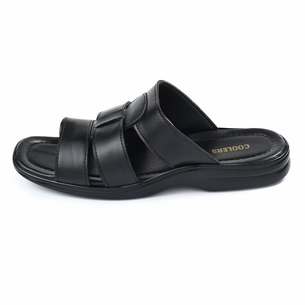 Coolers Black Casual Slipper For Men COOL99-628 By Liberty