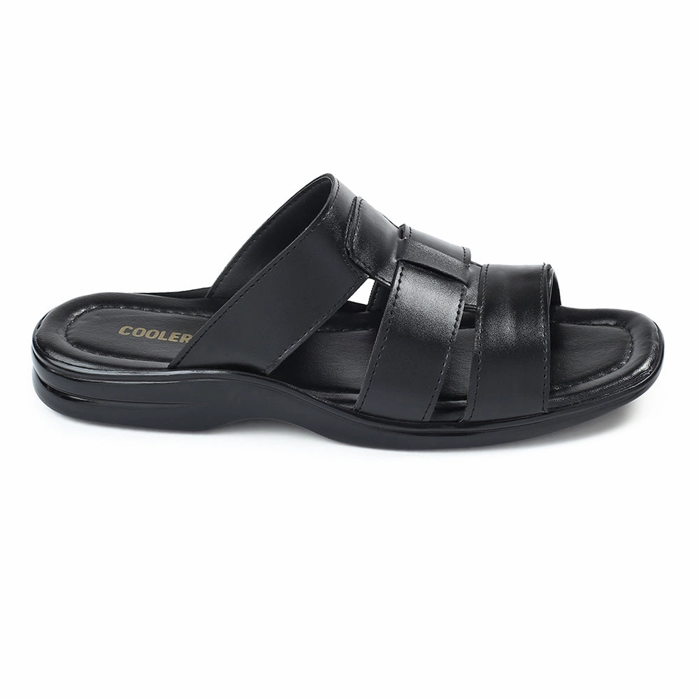Coolers Black Casual Slipper For Men COOL99-628 By Liberty