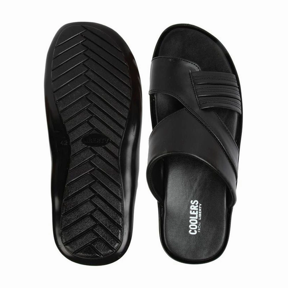 Coolers Black Casual Slipper For Men COOL99-81 By Liberty
