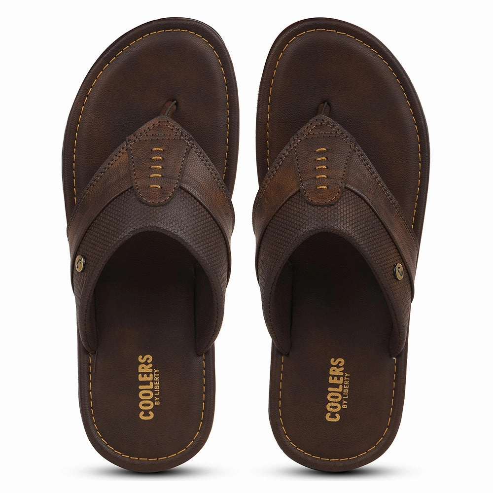 Coolers Brown Casual Slipper For Men AOL-13 By Liberty