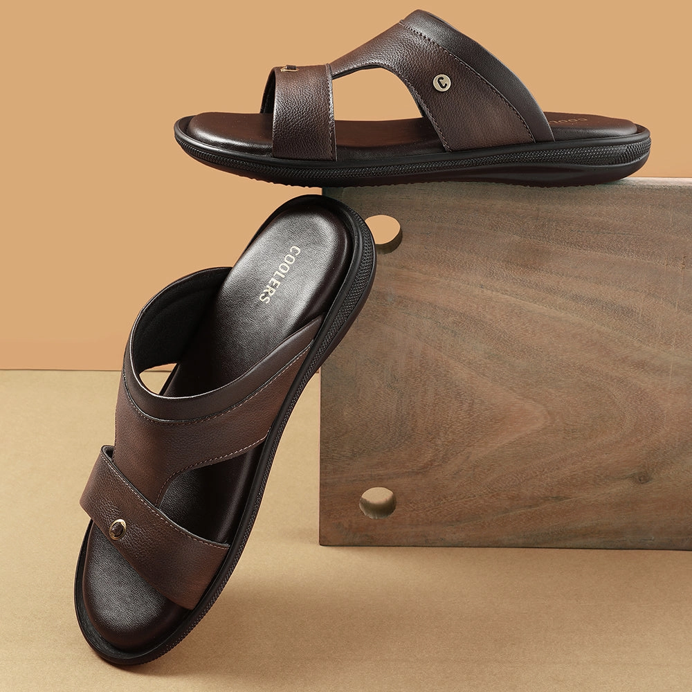 Coolers Brown Casual Slipper For Men VCL-24 By Liberty