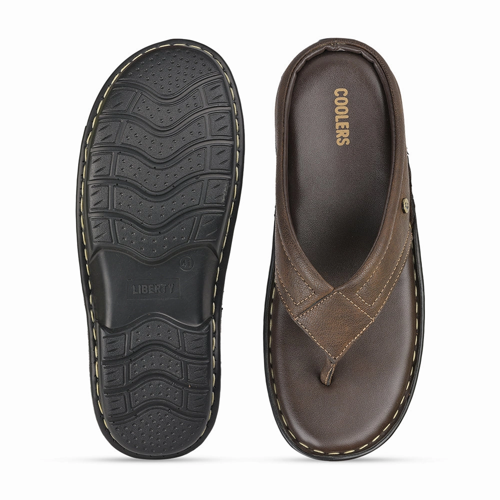 Coolers Brown Casual Slippers For Men AVN-08 By Liberty