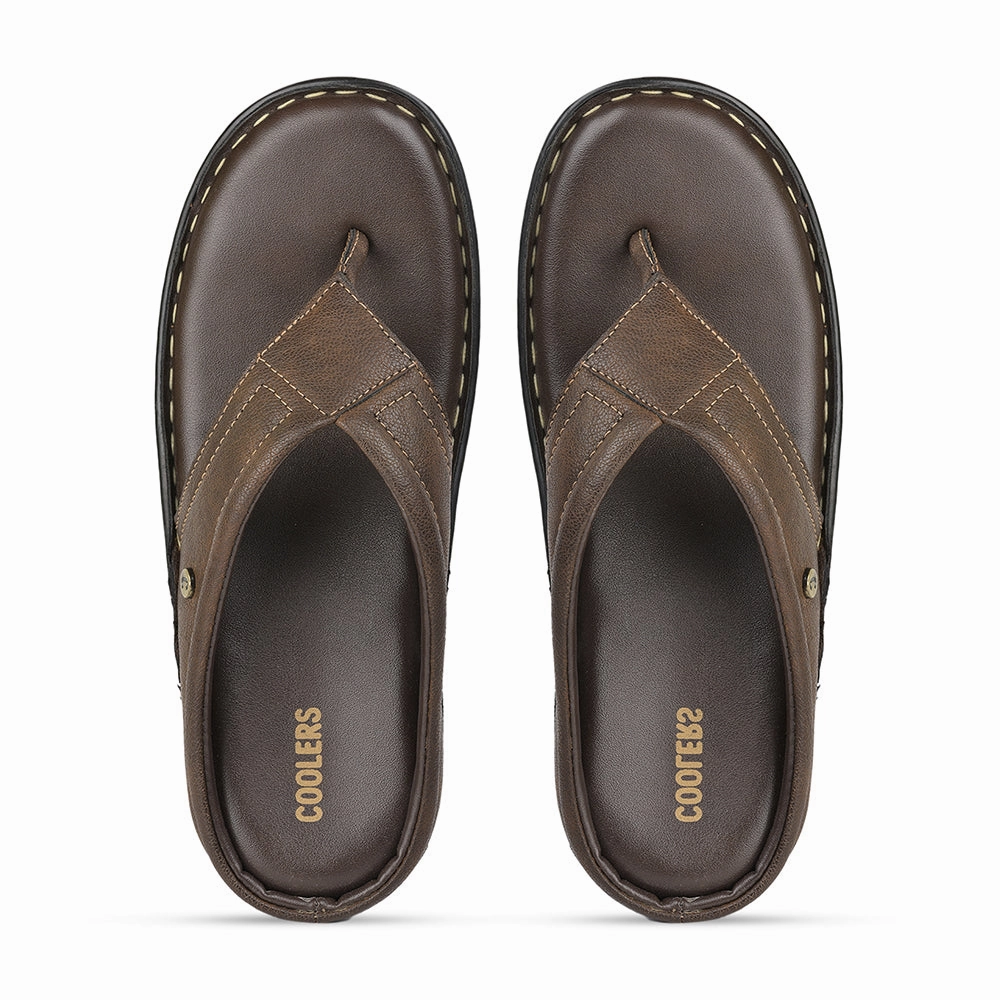 Coolers Brown Casual Slippers For Men AVN-08 By Liberty