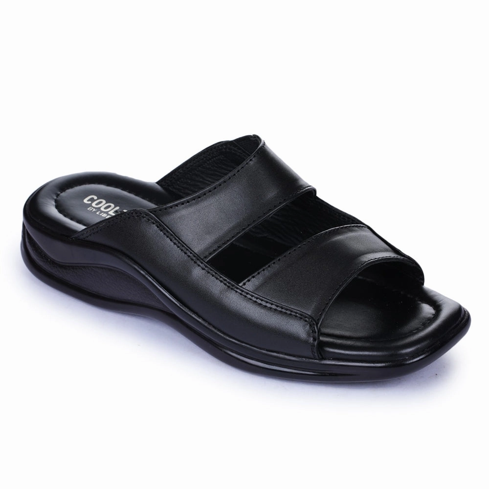 Coolers Casual Black Slippers For Men 2013-10 By Liberty