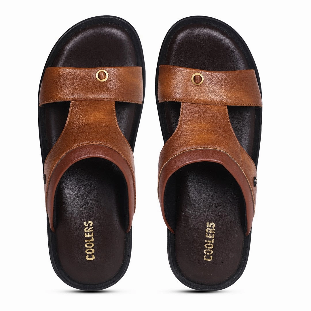 Coolers Tan Casual Slipper For Men VCL-24 By Liberty