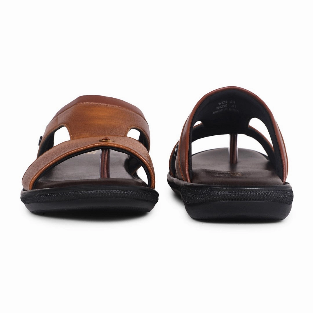 Coolers Tan Casual Slipper For Men VCL-24 By Liberty