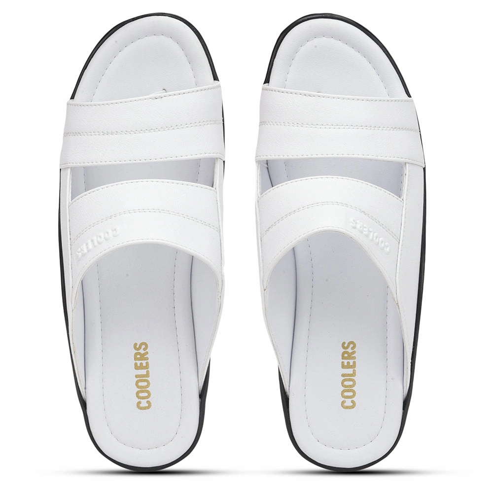 Coolers White Casual Slippers For Men 7193-60 By Liberty