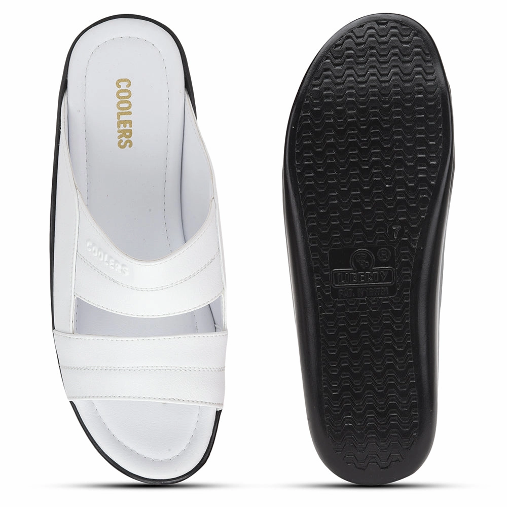 Coolers White Casual Slippers For Men 7193-60 By Liberty
