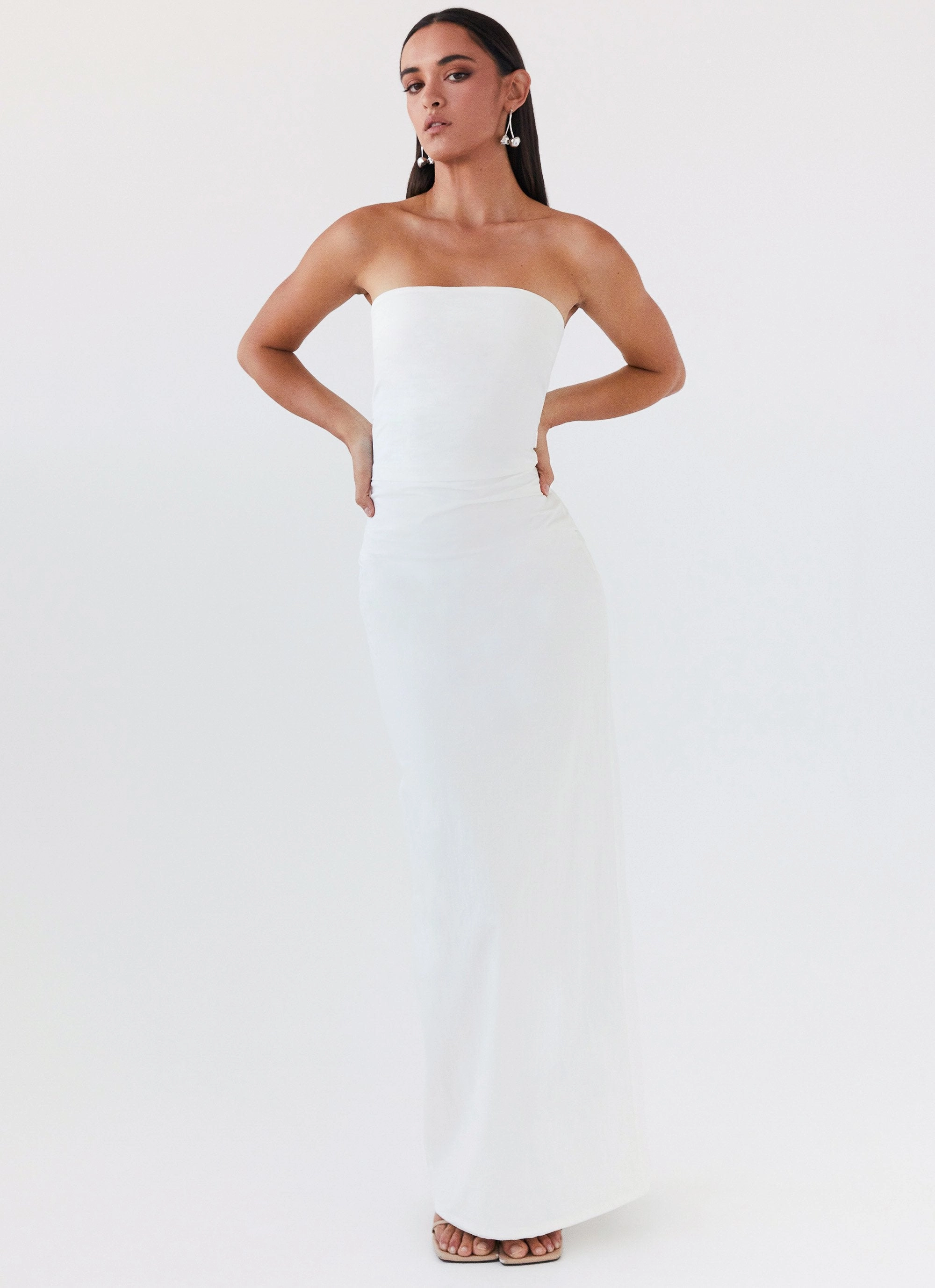 Danielle Strapless Maxi Dress - White
