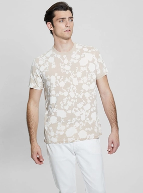 Eco Beige Floral Burnout T-Shirt