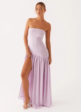 Eden Strapless Maxi Dress - Lilac