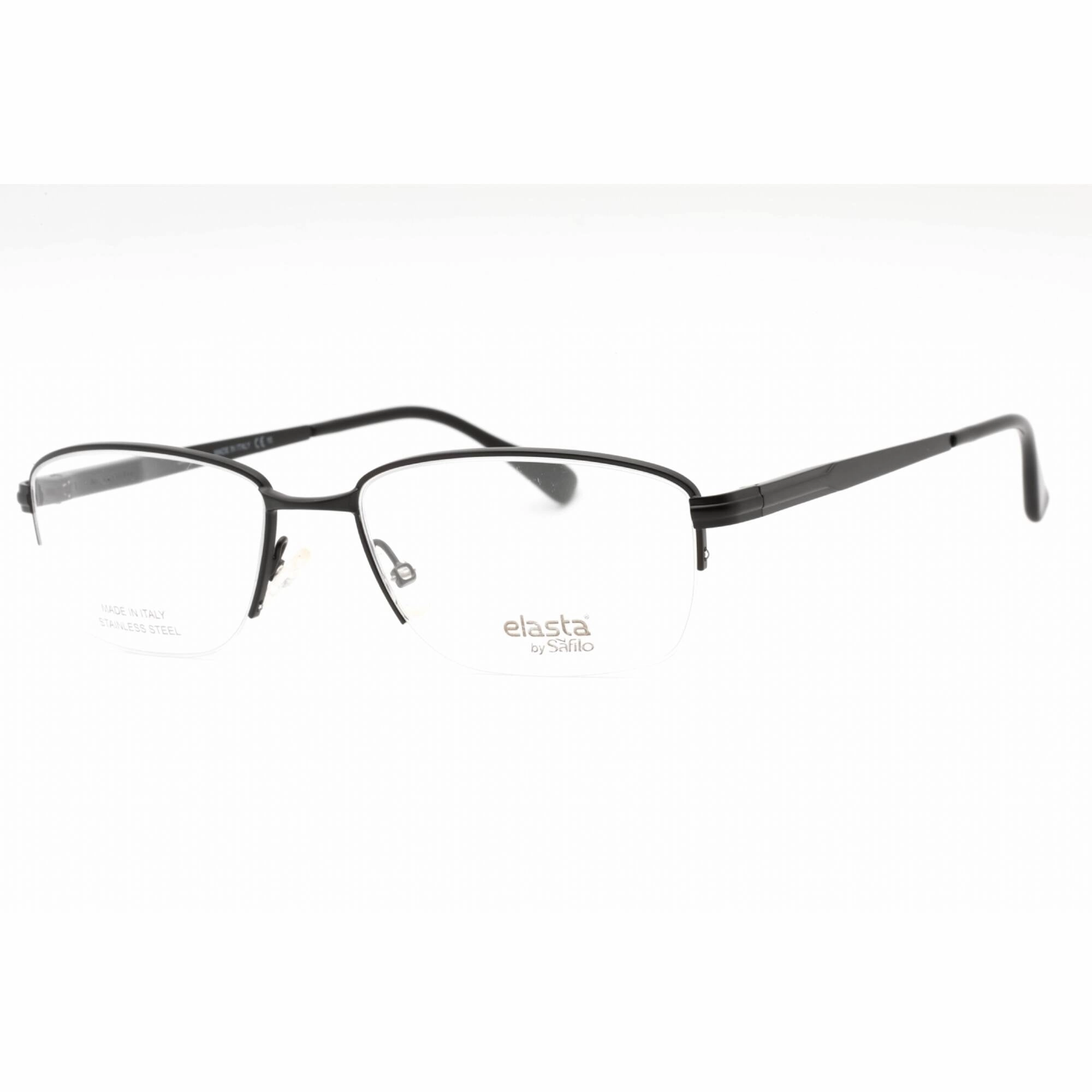 Elasta Men's Eyeglasses - Matte Black Metal Half Rim Rectangular | E 7239 0003 00