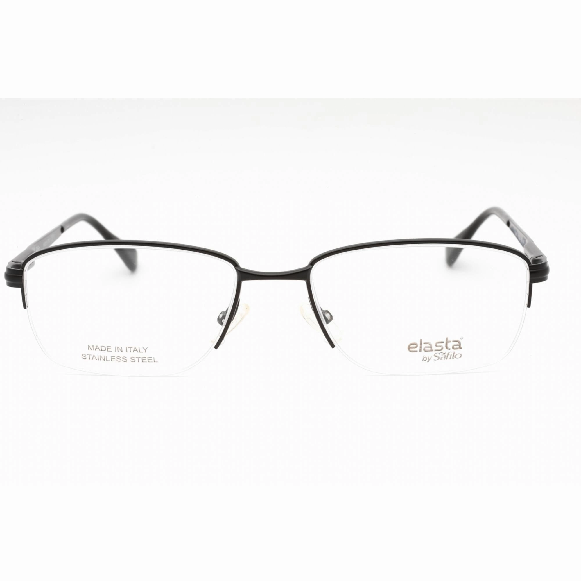 Elasta Men's Eyeglasses - Matte Black Metal Half Rim Rectangular | E 7239 0003 00