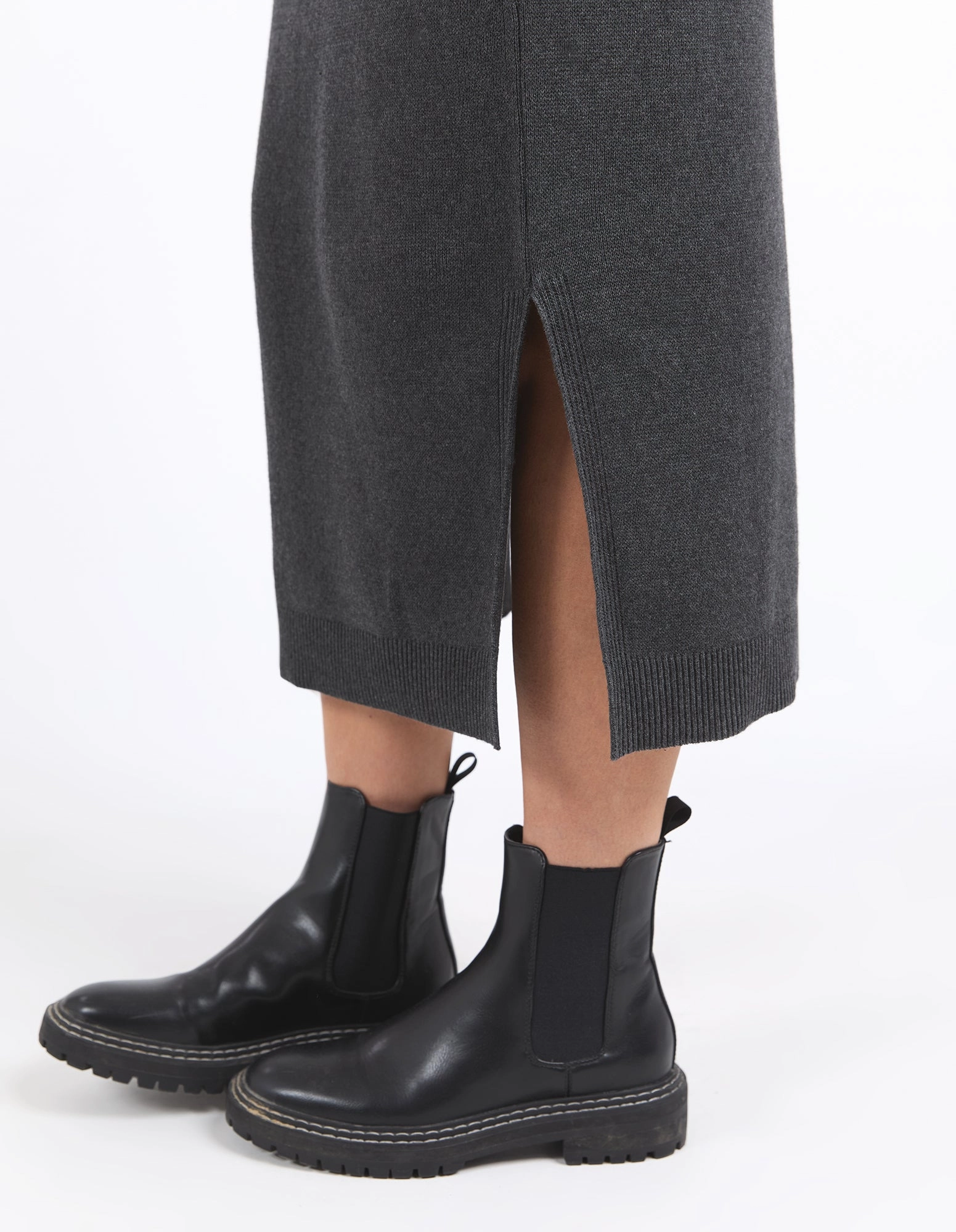 Elm Elodie Knit Skirt Charcoal