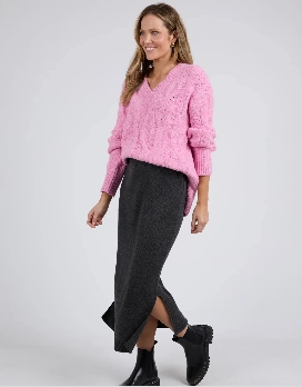 Elm Elodie Knit Skirt Charcoal