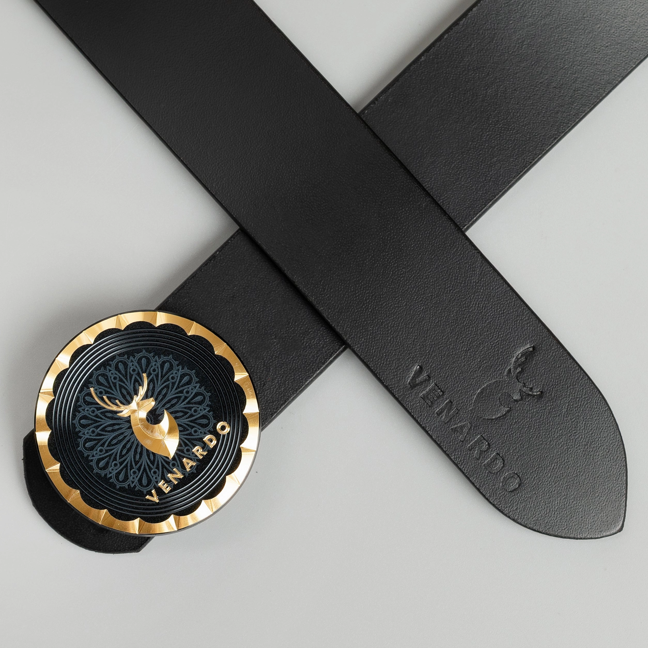 Eric MEN'S BLACK LEATHER BELT FOR MEN