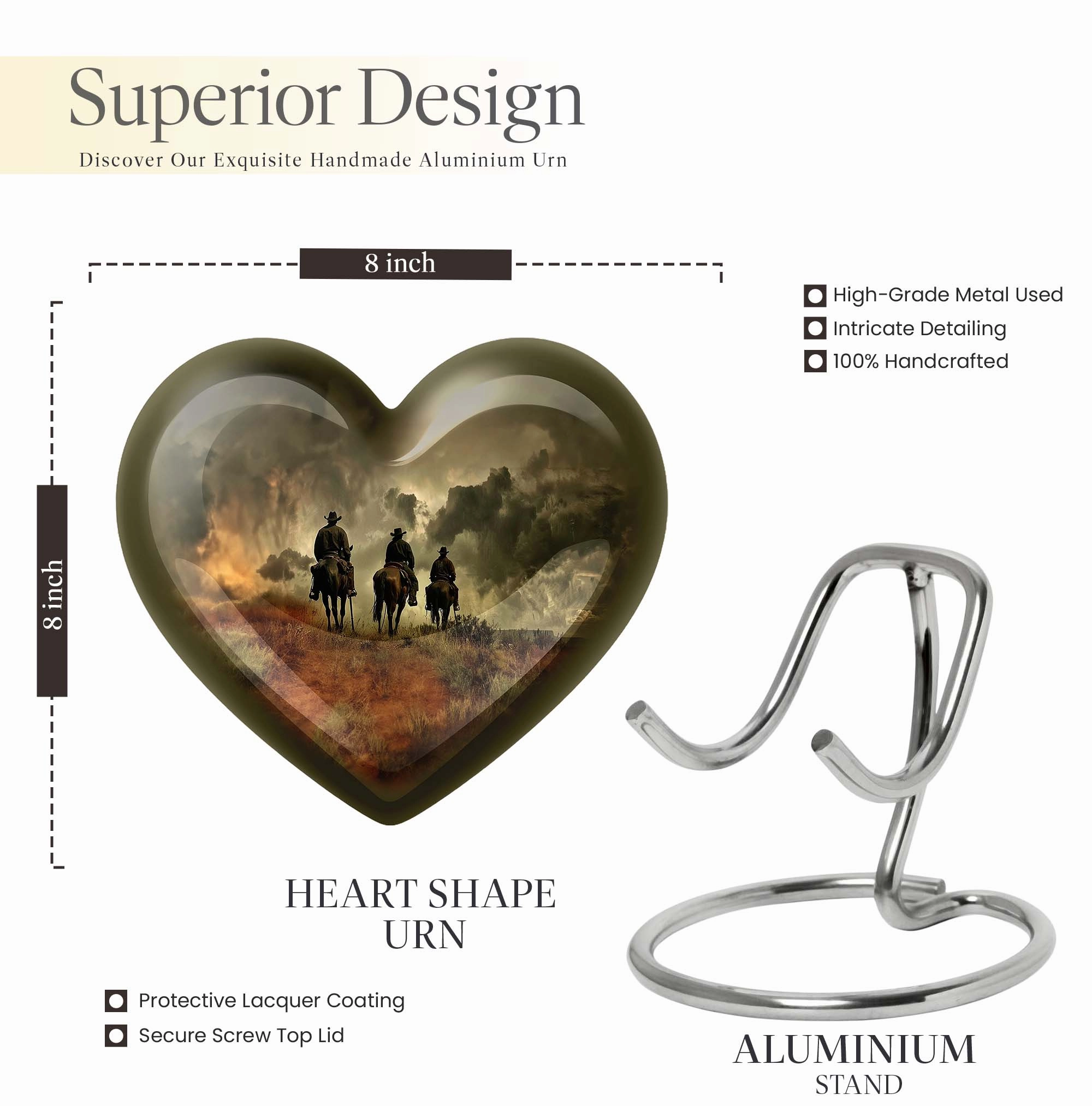Eternal Solace Cowboy Urn Cremation Solution for Female Ashes