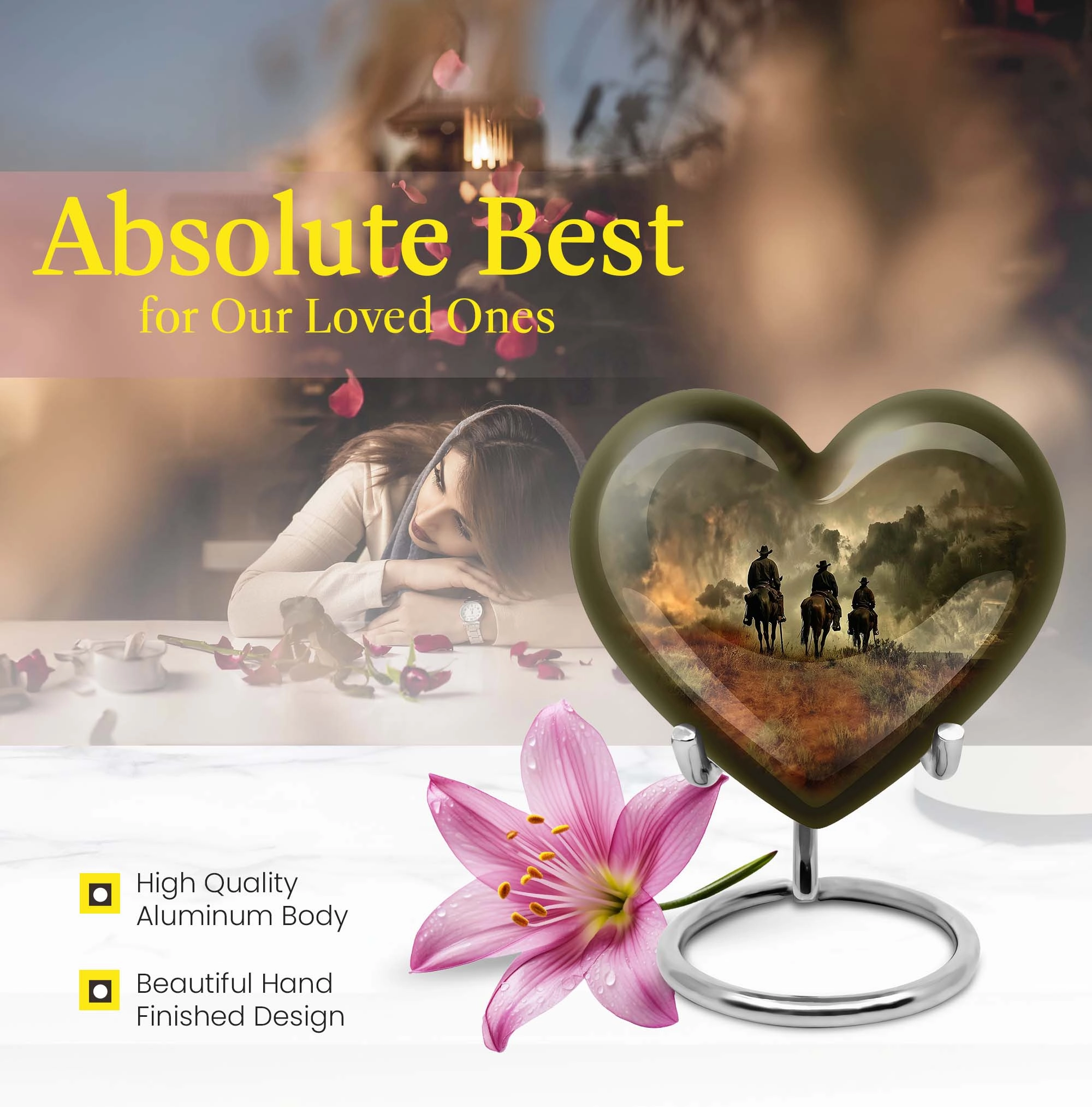 Eternal Solace Cowboy Urn Cremation Solution for Female Ashes