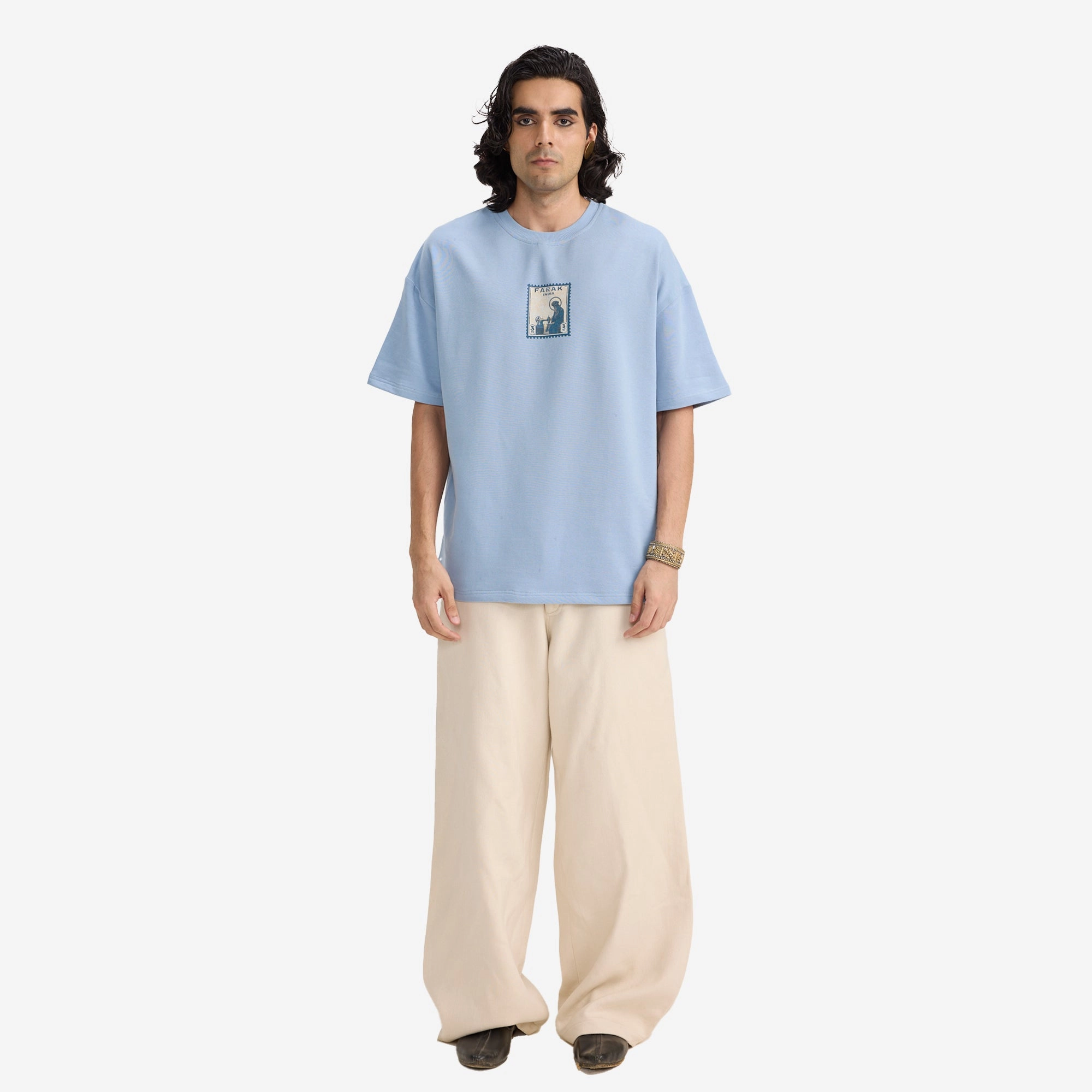 F A R A K | F SE FARAK STAMP T-SHIRT { BLUE/BLUE