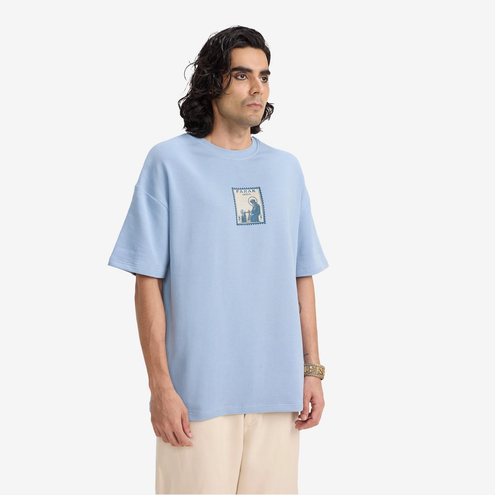 F A R A K | F SE FARAK STAMP T-SHIRT { BLUE/BLUE