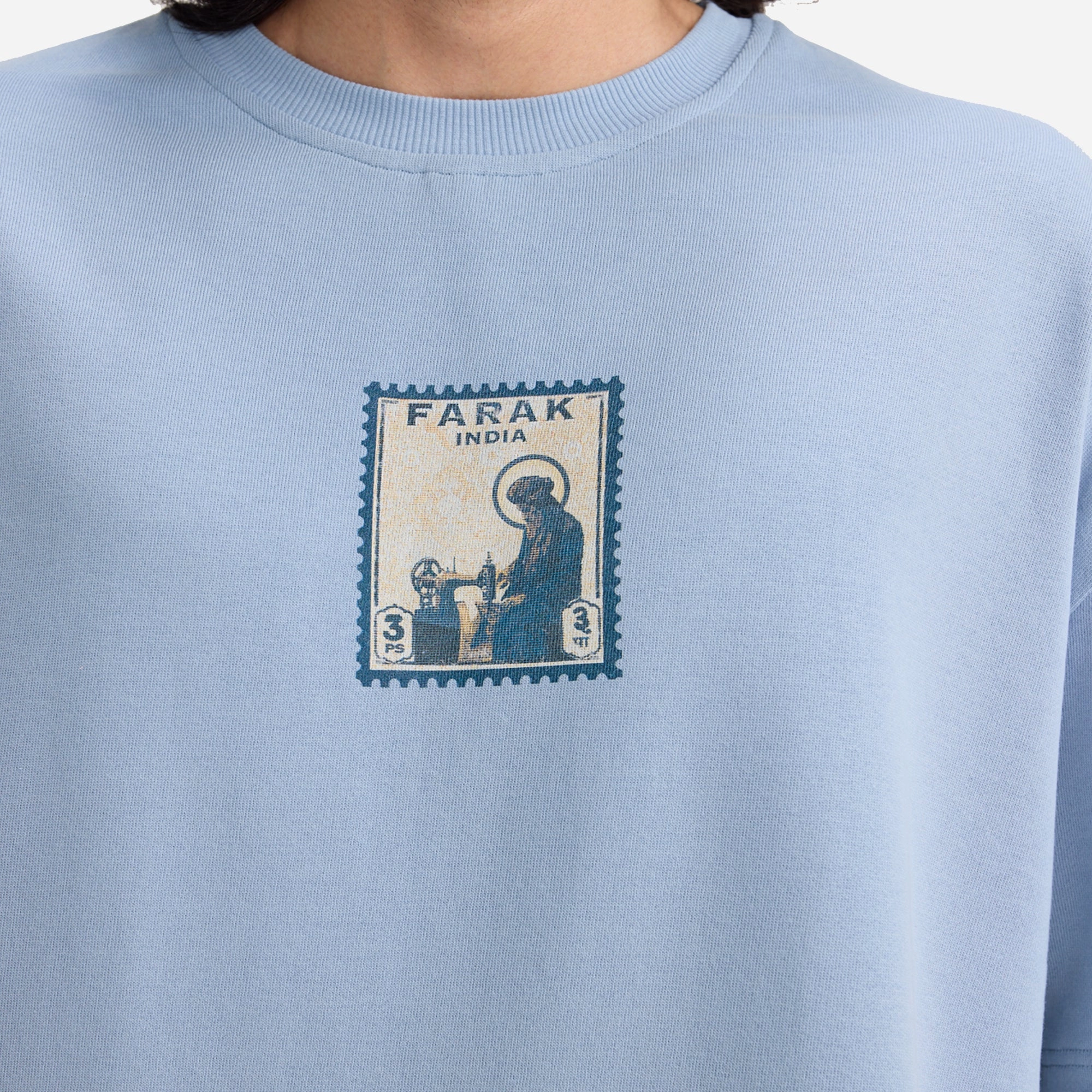 F A R A K | F SE FARAK STAMP T-SHIRT { BLUE/BLUE