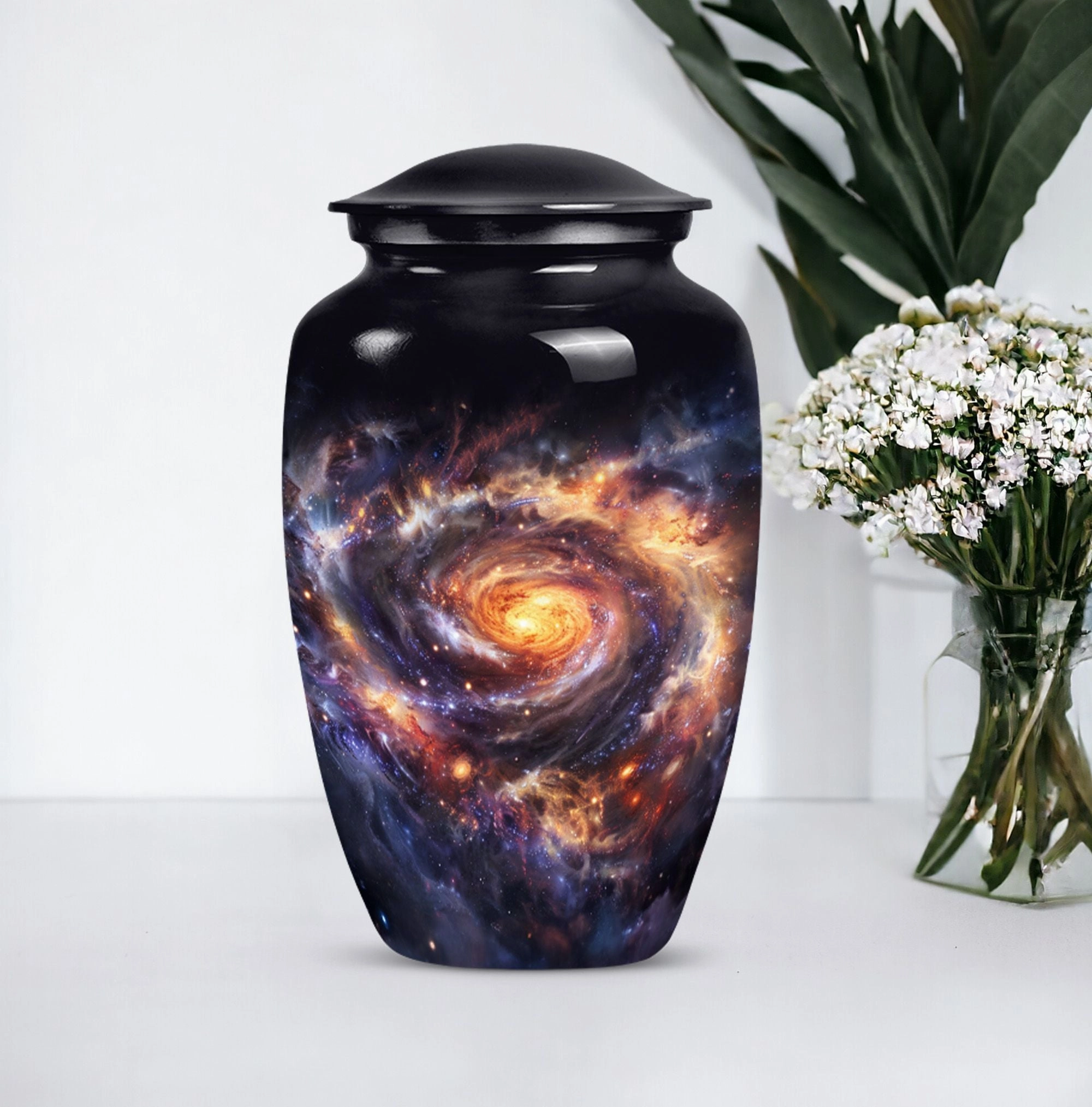Galaxy Urn - Tribute to Cherished Dad, Cremation Ash Reservoir