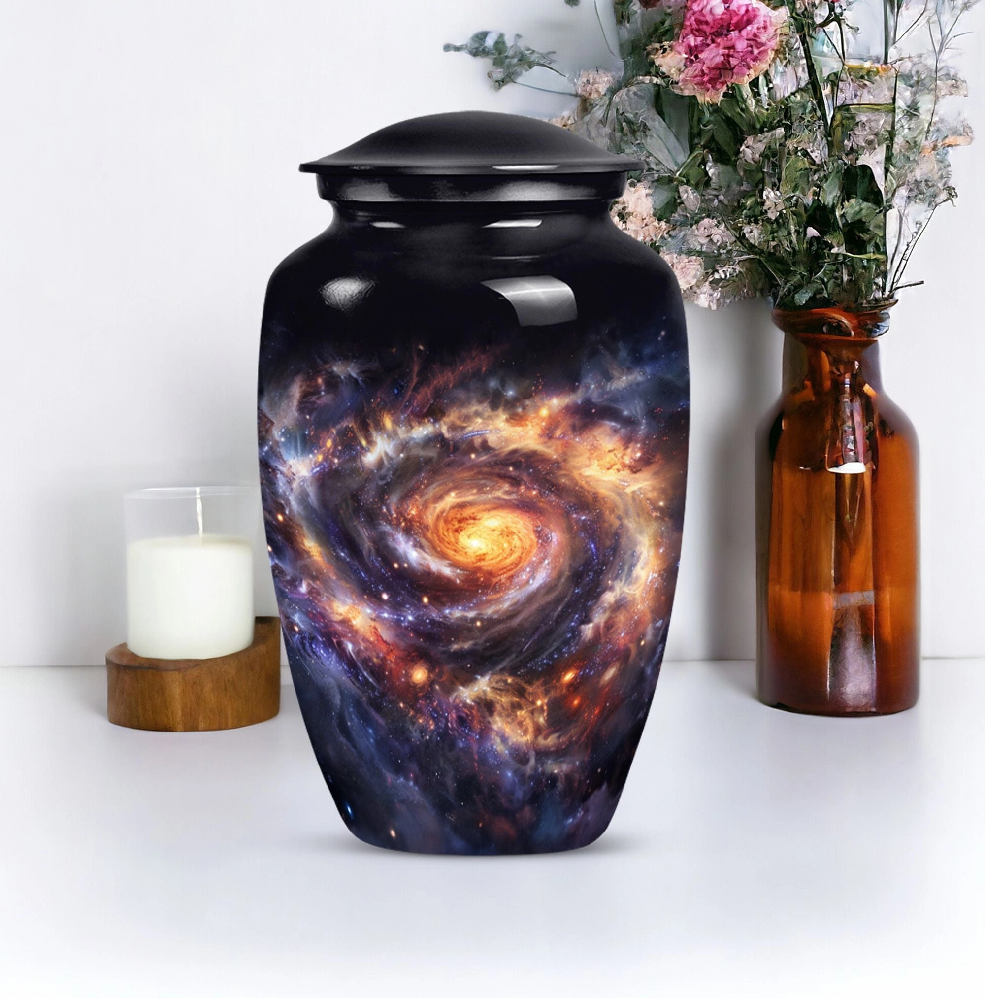 Galaxy Urn - Tribute to Cherished Dad, Cremation Ash Reservoir