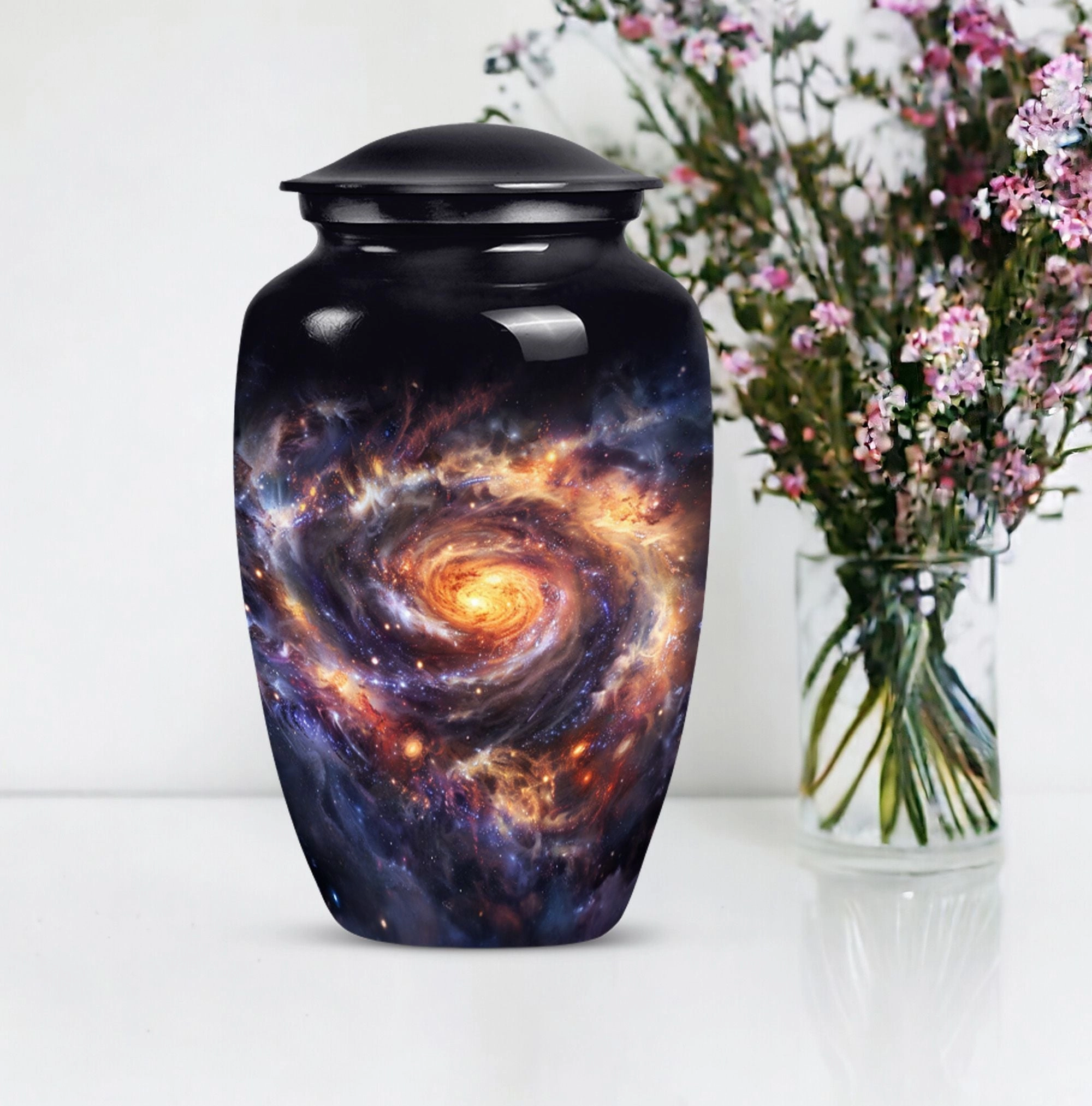 Galaxy Urn - Tribute to Cherished Dad, Cremation Ash Reservoir
