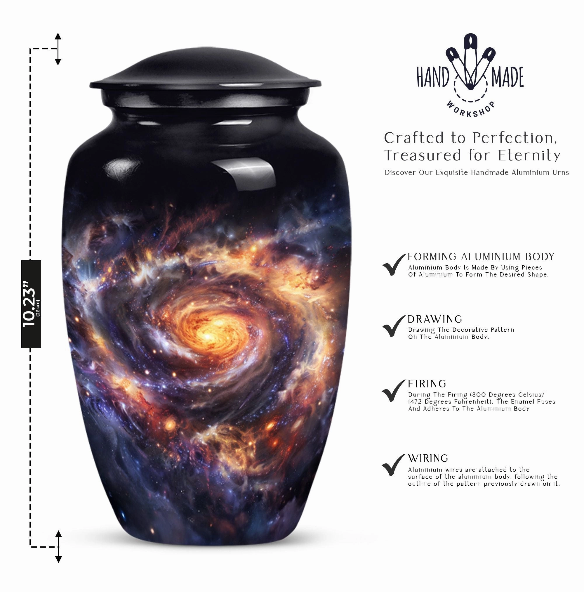 Galaxy Urn - Tribute to Cherished Dad, Cremation Ash Reservoir