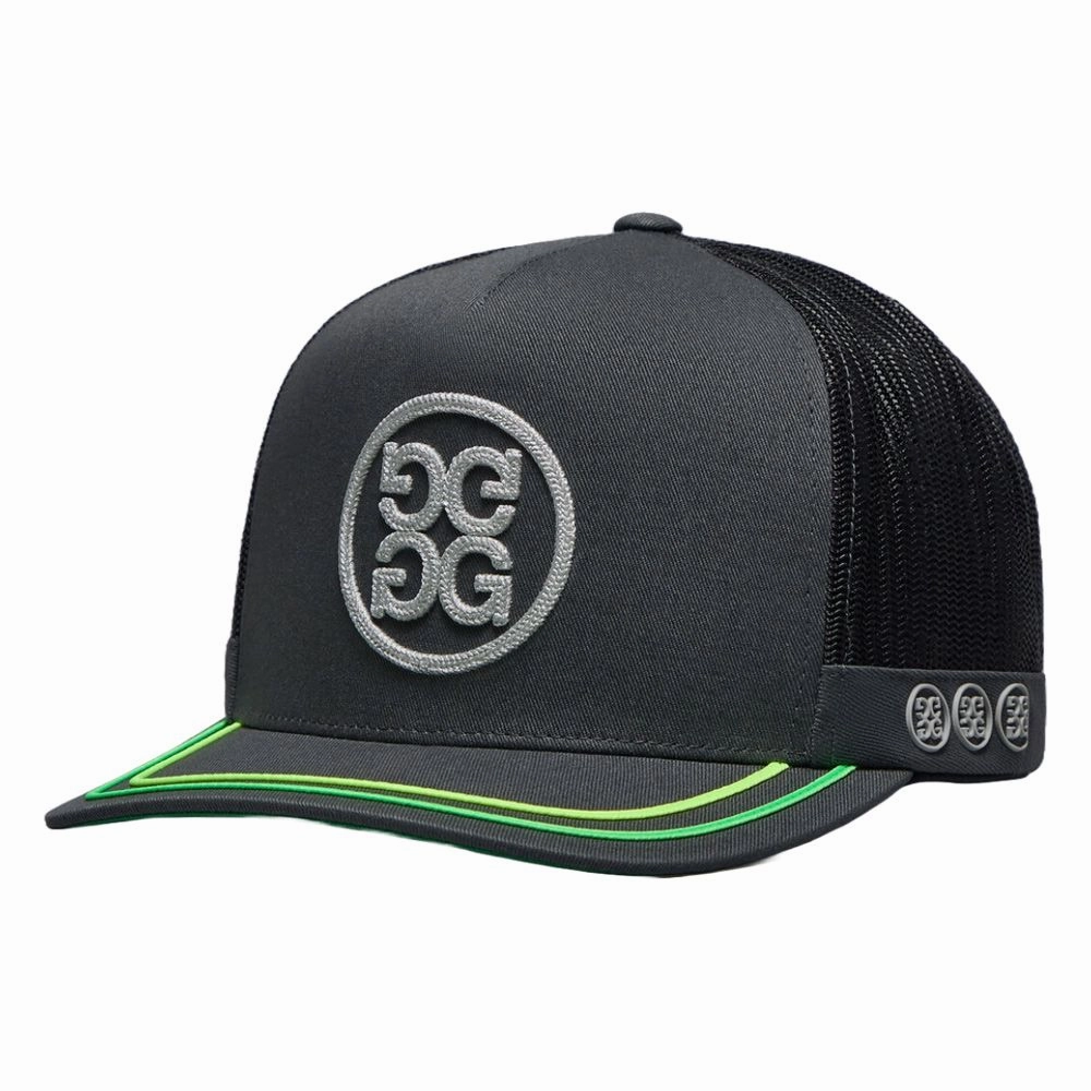 Gfore Soutache Knit Interlock Tall Trucker Golf Cap Charcoal - SP25 Men