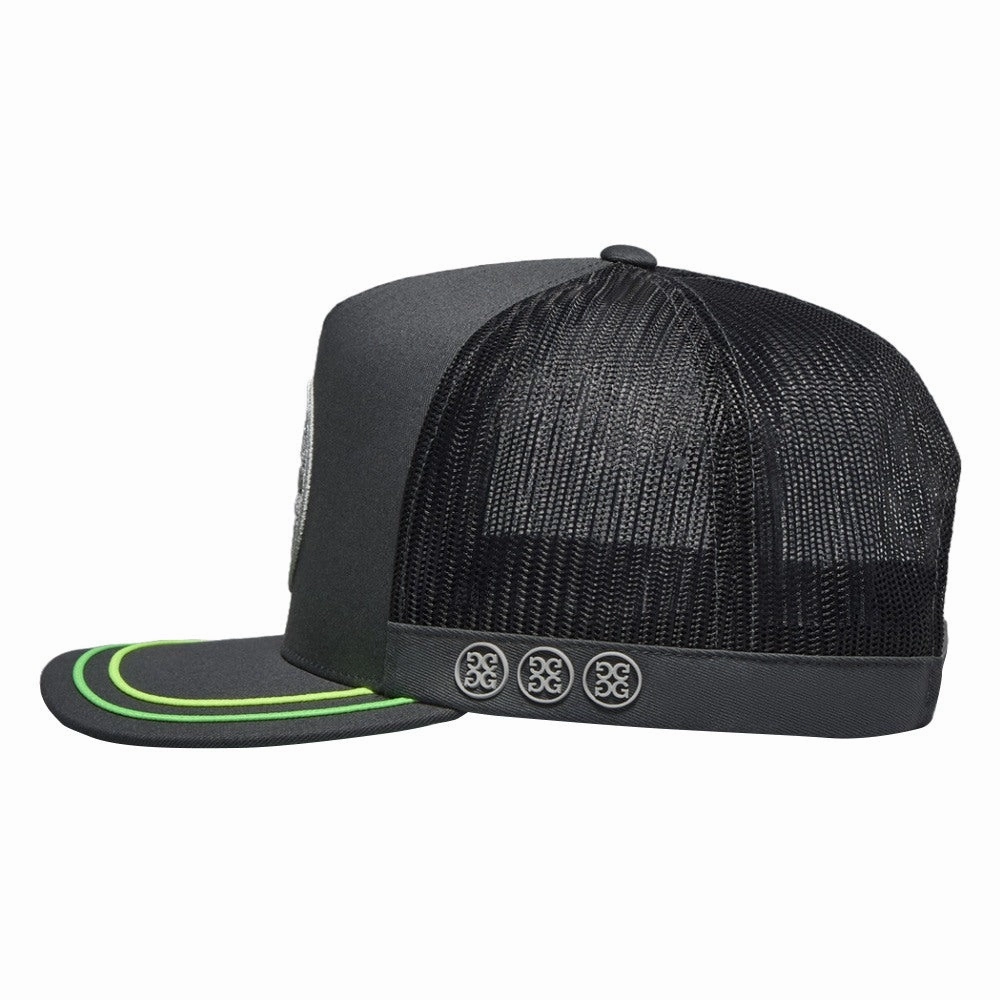 Gfore Soutache Knit Interlock Tall Trucker Golf Cap Charcoal - SP25 Men