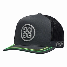 Gfore Soutache Knit Interlock Tall Trucker Golf Cap Charcoal - SP25 Men