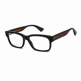 Gucci Men's Eyeglasses - Black Multicolor Full Rim Rectangular Frame | GG0343O 007