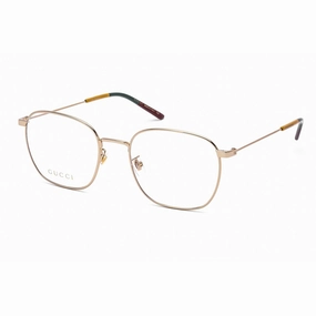 Gucci Men's Eyeglasses - Gold Metal Full Rim Oval Frame Clear Demo Lens | GG0681O 004