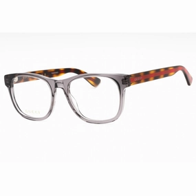 Gucci Men's Eyeglasses - Grey Havana Acetate Square Frame Clear Lens | GG0004ON 004