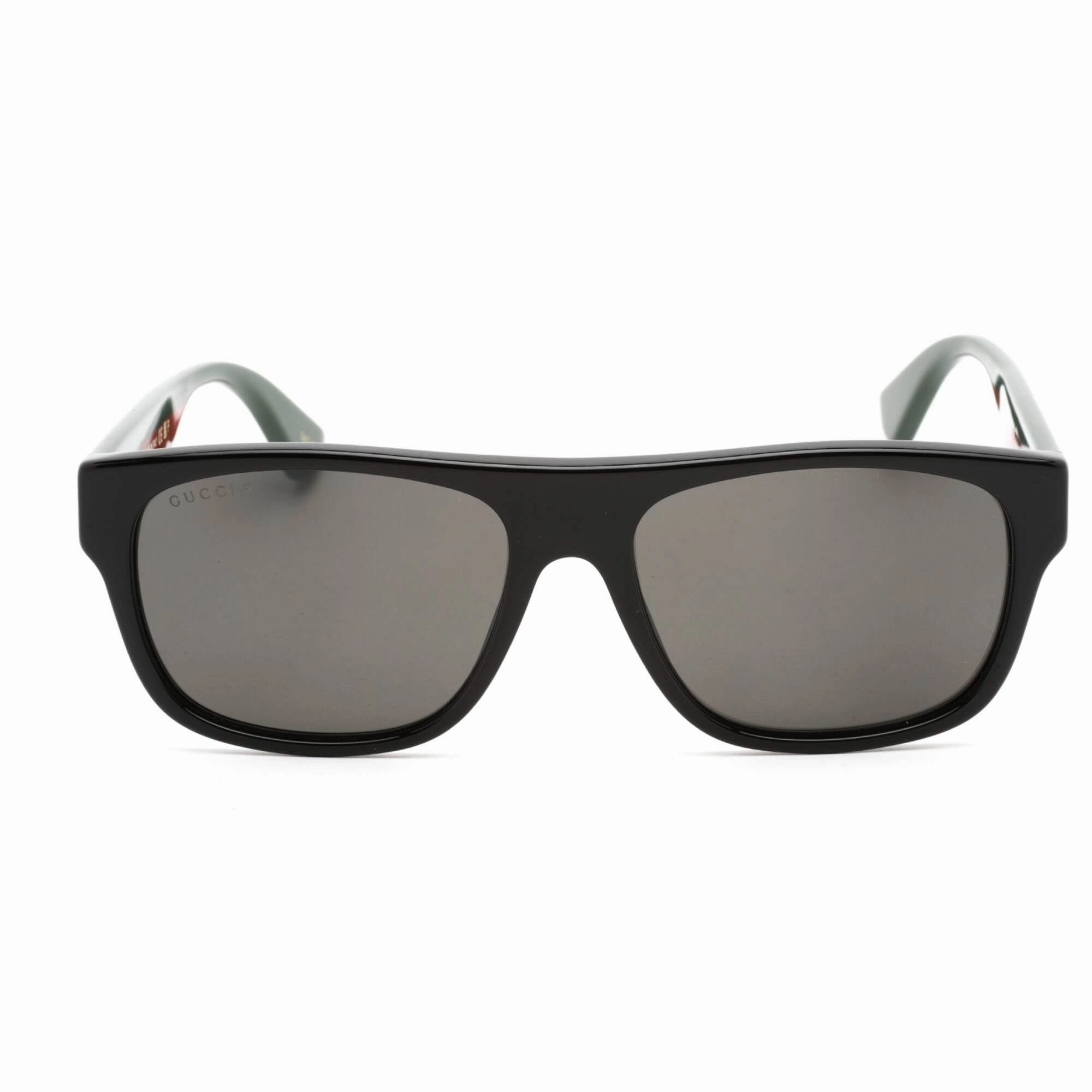 Gucci Men's Sunglasses - Black Polarized Plastic Full Rim Browline Frame | GG0341S 002