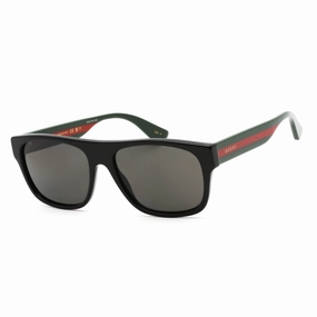 Gucci Men's Sunglasses - Black Polarized Plastic Full Rim Browline Frame | GG0341S 002