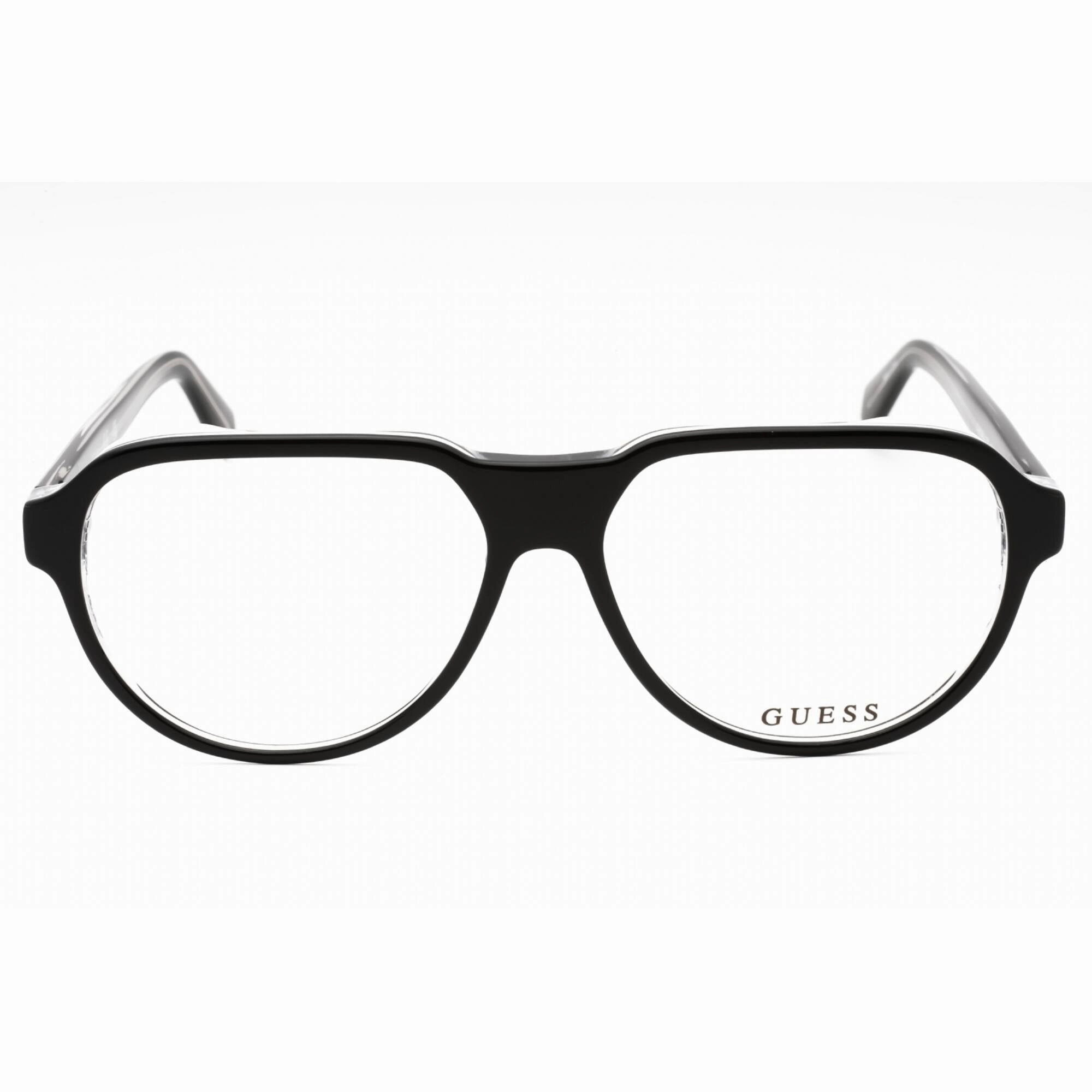 Guess Men's Eyeglasses - Black/Other Plastic Full Rim Aviator Frame | GU50090 005