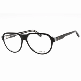 Guess Men's Eyeglasses - Black/Other Plastic Full Rim Aviator Frame | GU50090 005
