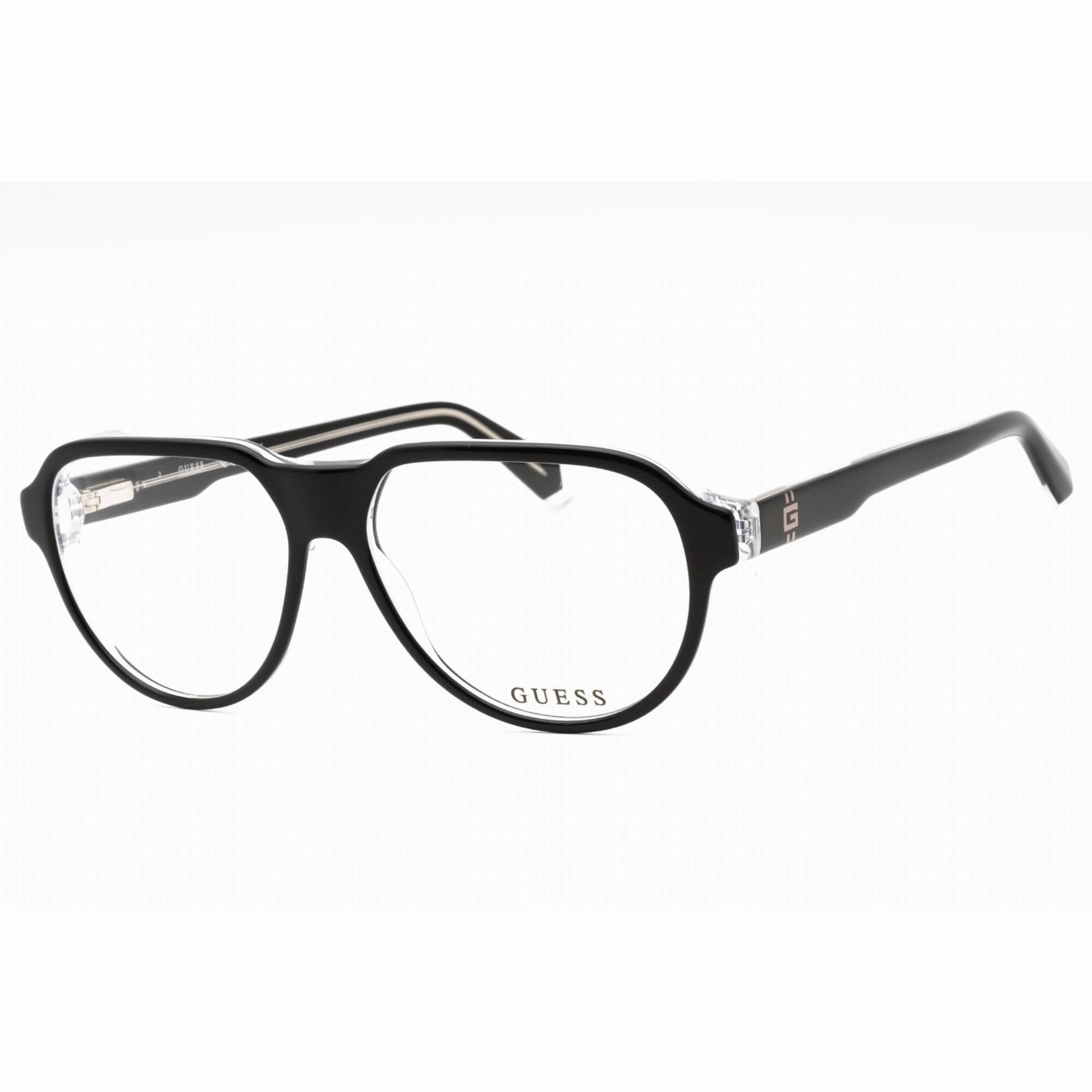 Guess Men's Eyeglasses - Black/Other Plastic Full Rim Aviator Frame | GU50090 005