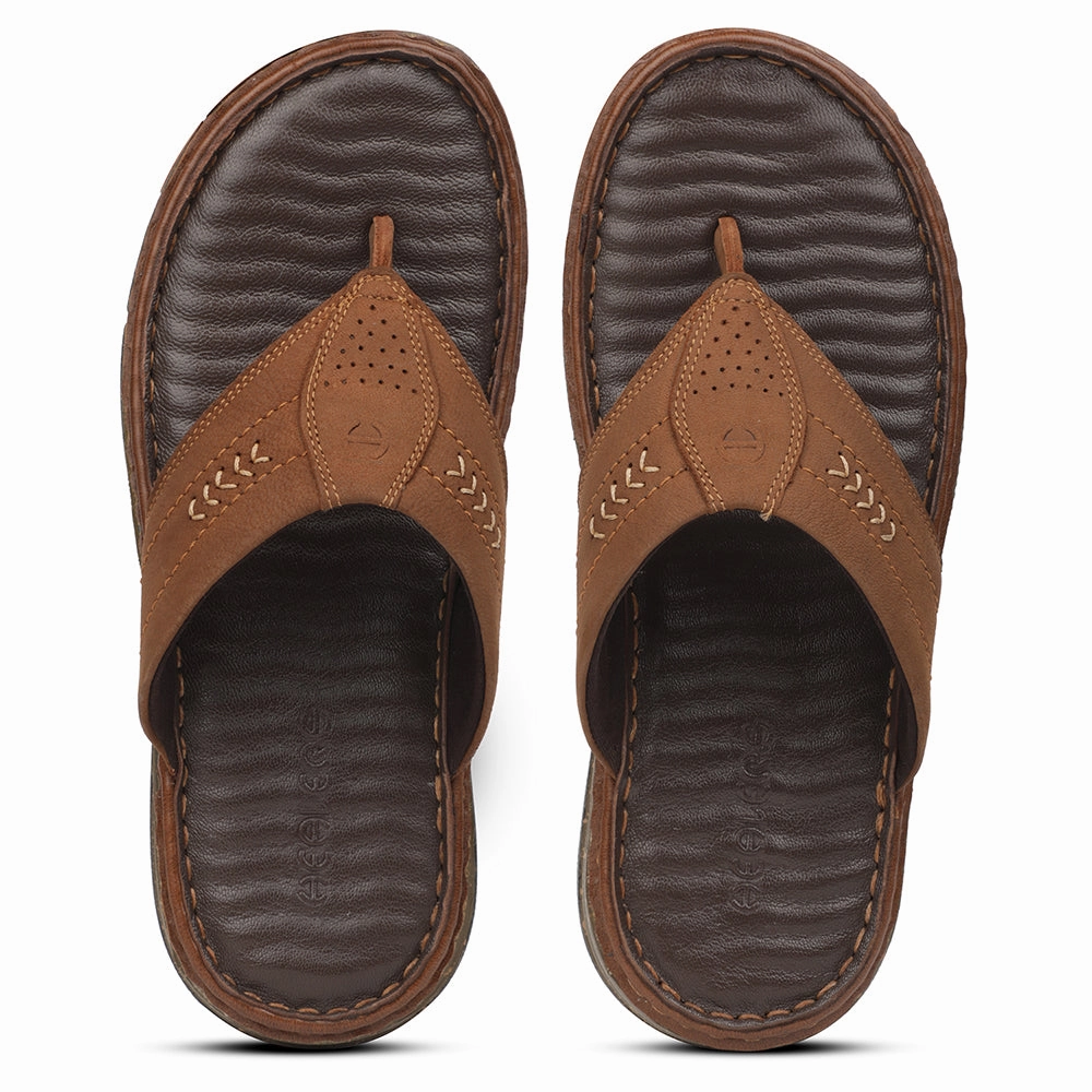 Healers Tan Casual Slipper For Men ASL-9 By Liberty