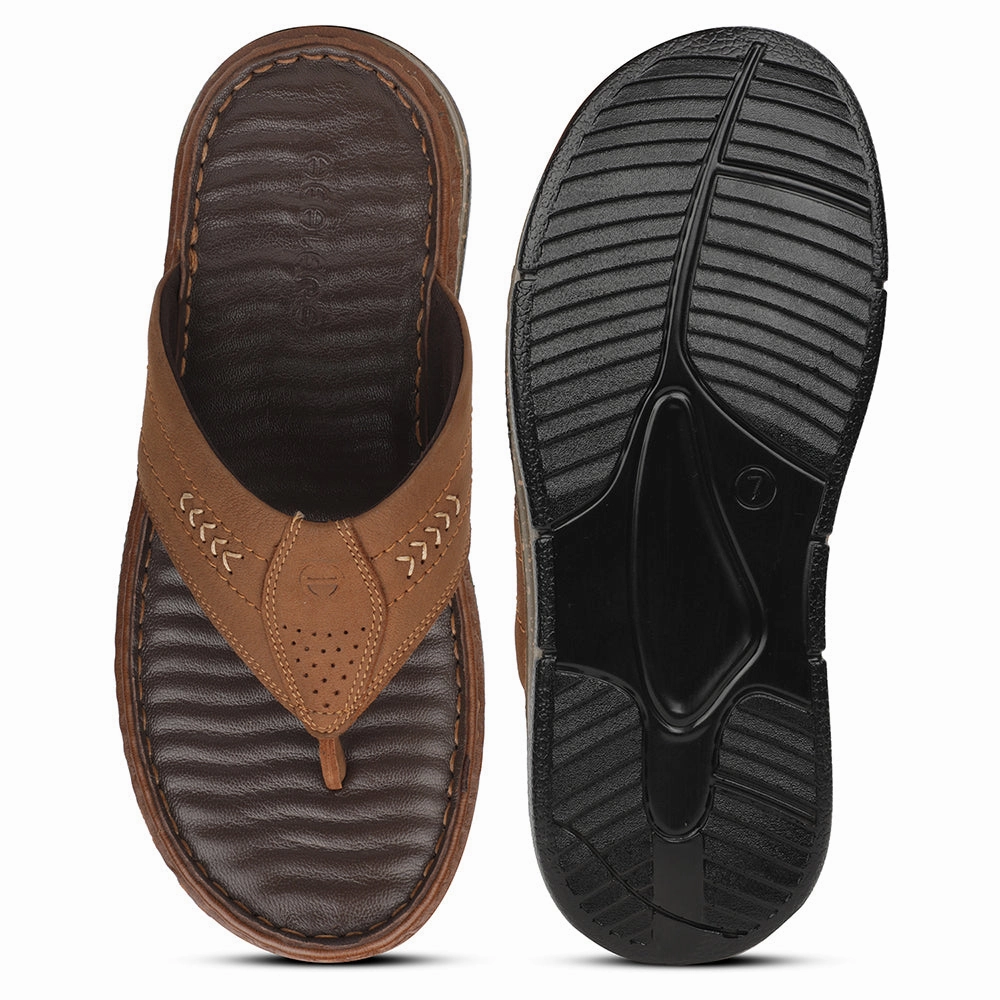 Healers Tan Casual Slipper For Men ASL-9 By Liberty