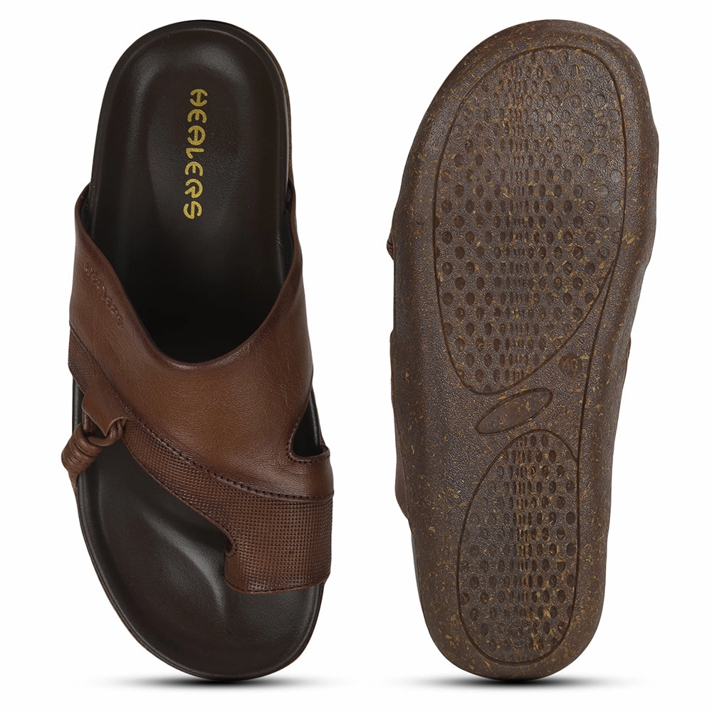 Healers Tan Casual Slipper For Men GLIMPS-2 By Liberty